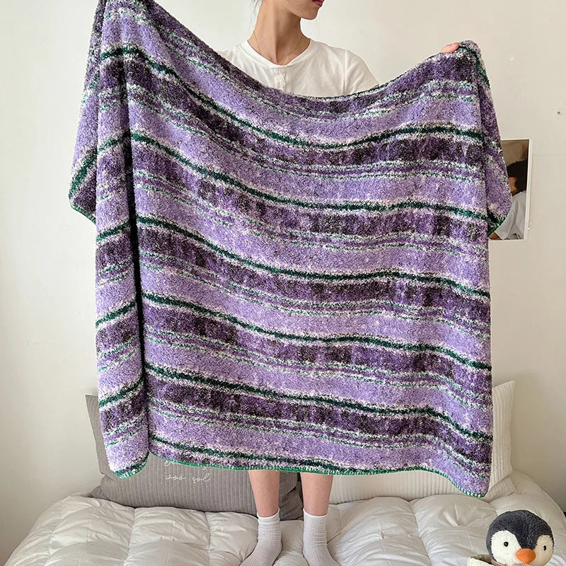 Afralia™ Boho Printed Blanket: Cozy, Multi-Functional, Half-Flannel Shawl, Single/Double Bedspread