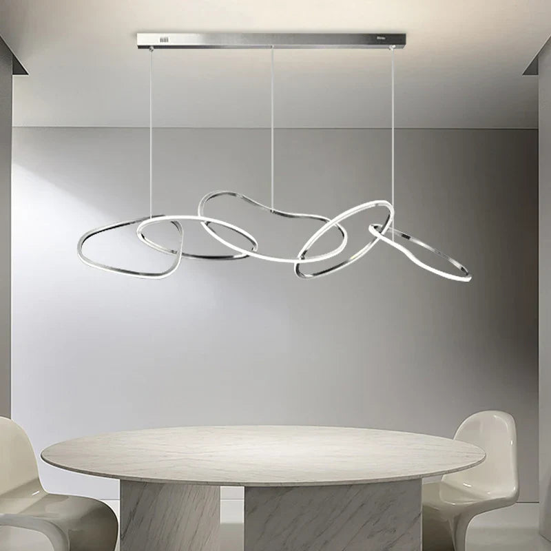 Afralia™ Chrome Stainless Steel LED Pendant Light - Modern Minimalist Dining Room Island Lamp