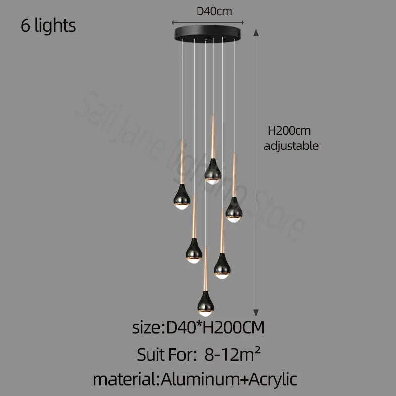 Afralia™ Luxe Loft Chandelier: Nordic Modern Style for Living Room, Hotel, or Apartment