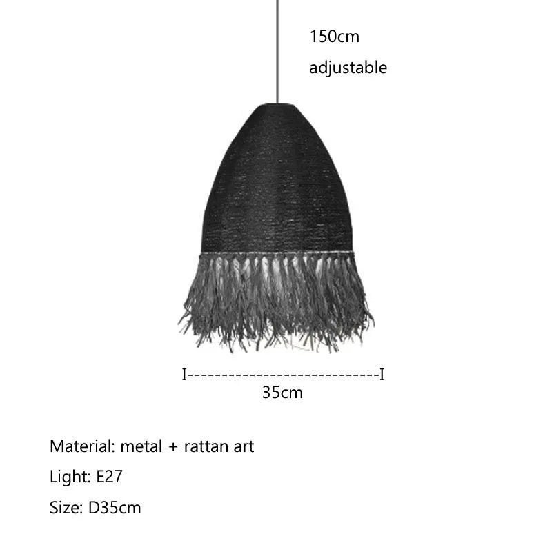 Afralia™ Wabi Sabi Rattan Pendant Light: Chic Decor Chandelier for Dining, Bedroom, Bar