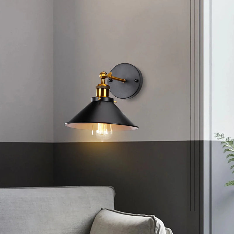 Afralia™ Industrial Retro Loft Wall Sconce E27 Bedside Lights Fixtures for Living Room