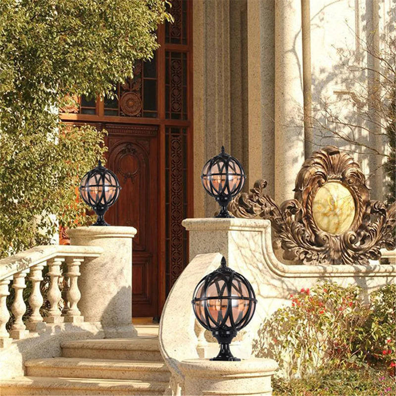 Afralia™ Outdoor Pillar Lamp Wall Lamp, European Globe Post Lamp, Waterproof Garden Yard Pillar Lights