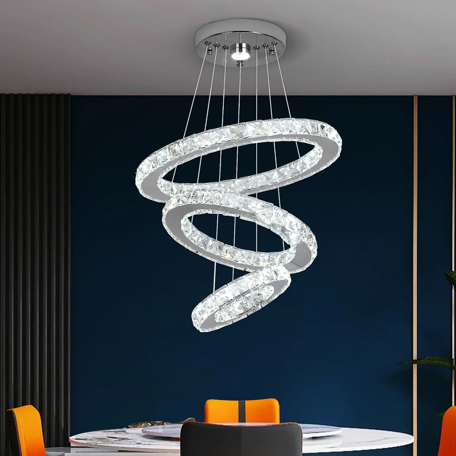 Afralia™ Crystal Chandelier LED Pendant Lighting for Living Room