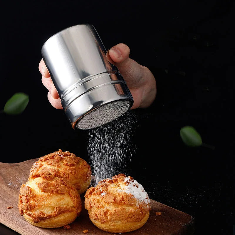Afralia™ Stainless Steel Coffee Shaker for Kitchen Cake BBQ Powdered Sugar Cocoa Sieve
