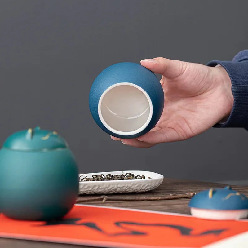 Afralia™ Lucky Cat Tea Storage Jar: Cute Ceramic Can for Household Tea and Candy Storage