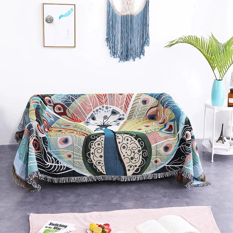 Afralia™ Dustproof Butterfly Carp Pattern Sofa Blanket