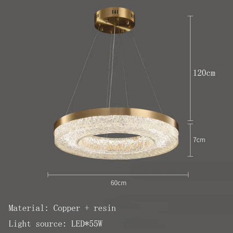 Afralia™ Copper Resin Remote Control Pendant Lamps for Modern Minimalist Living Dining Kitchen Bedroom
