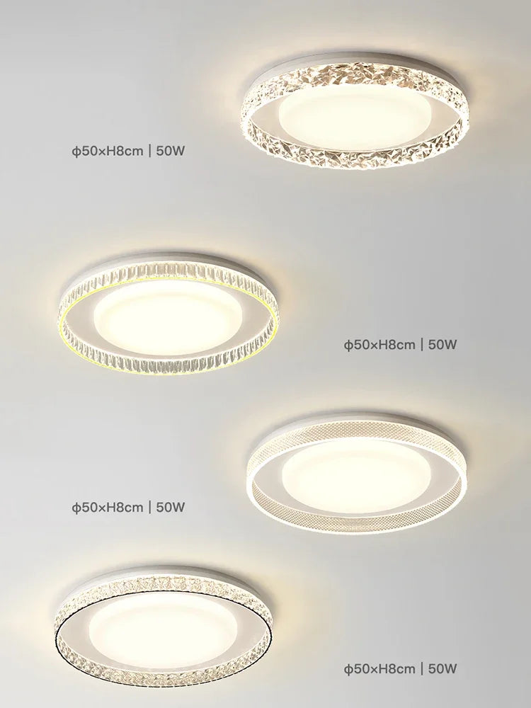 Afralia™ Modern Round Ring LED Chandelier for Bedroom, Living Room, Kitchen - Luxury White Design