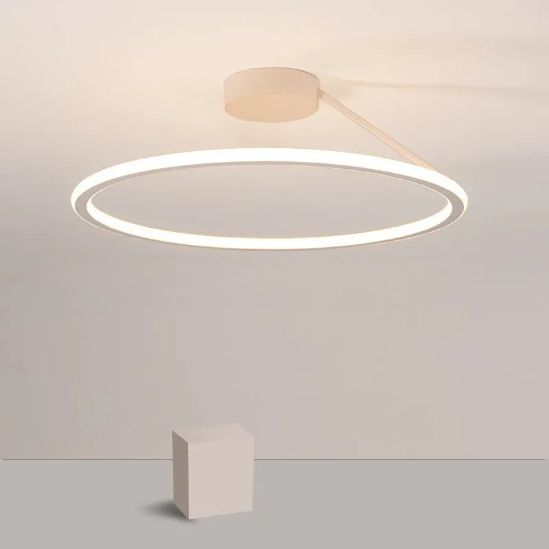 Afralia™ Modern Round LED Ceiling Chandelier Aluminum Dimmable Bedroom Light