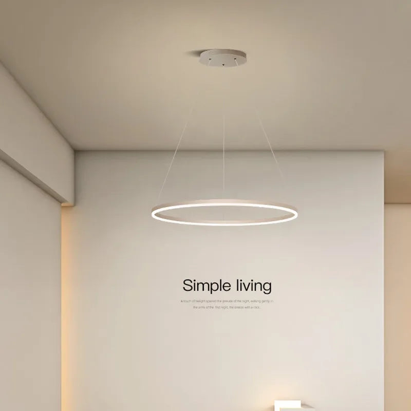 Afralia™ Modern LED Dimmable Chandelier Suspend Lighting, Aluminium Circle Ring Pendant Lights