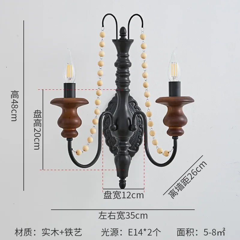 Afralia™ LED E14 Romantic Wooden Wall Lamp for Bedroom and Corridor