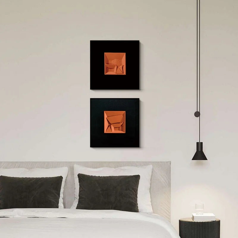 Afralia™ Abstract Geometric Wall Decoration Square Mural Room Accessories