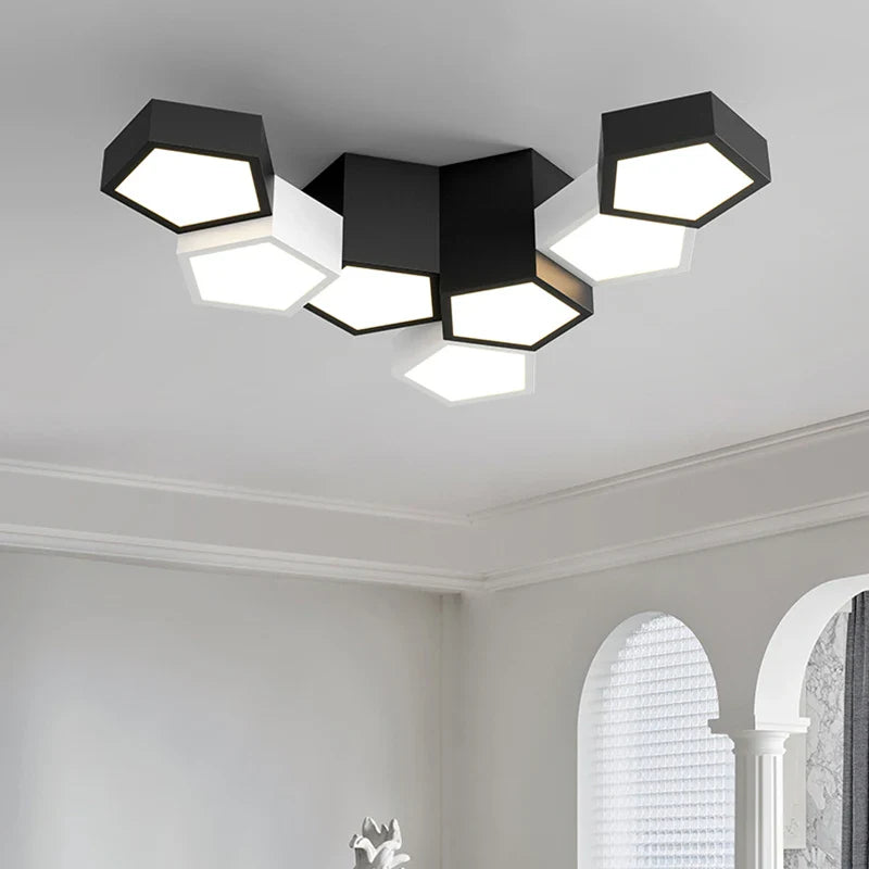 Afralia™ Geometric Ceiling Lamps: Modern & Creative Lighting Fixtures for Master Bedroom