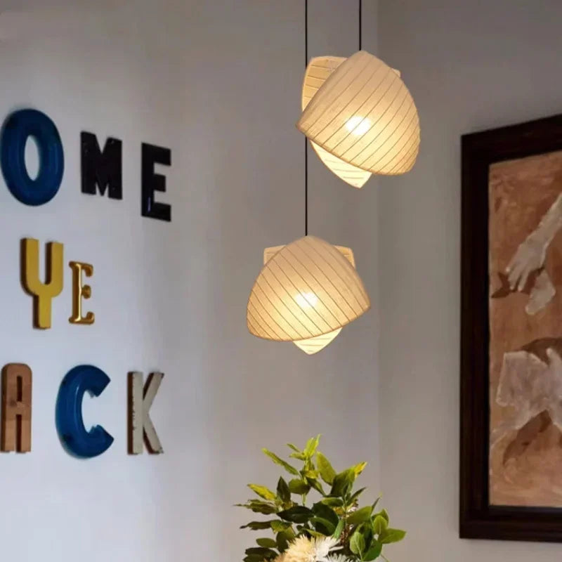 Afralia™ Nordic Linen E27 Led Pendant Chandelier for Dining Room and Minimalist Decor