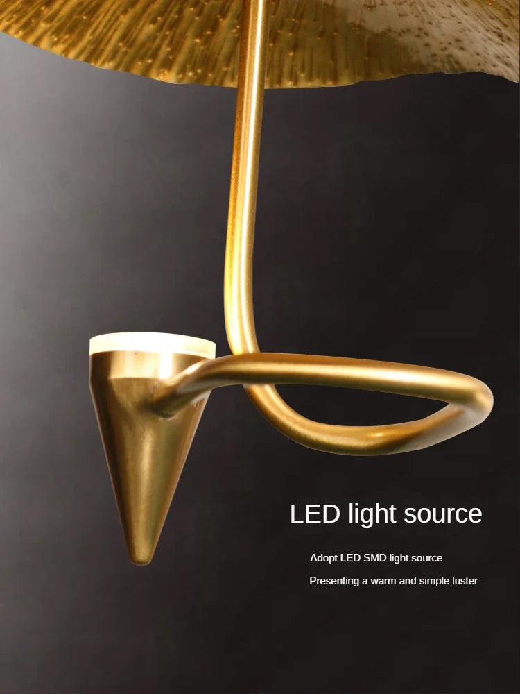 Afralia™ Copper Lotus LED Chandelier: Modern Staircase Lighting for Luxury Duplex Living Room