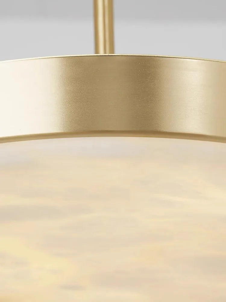 Afralia™ Round Spanish Marble Chandelier: Luxury Black Indoor Ceiling Light Fixtures for Dining Room