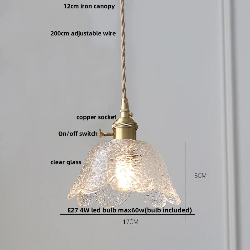 Afralia™ Nordic LED Pendant Light Clear Glass Dining Study Room Fixture