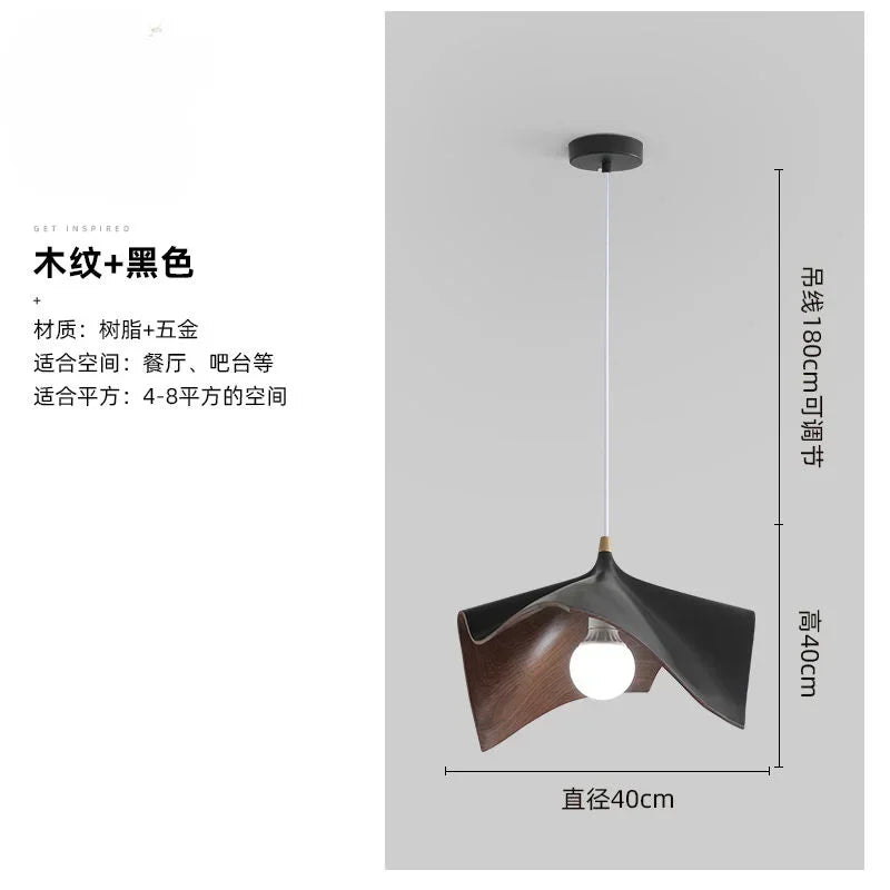 Afralia™ Black Resin LED Chandelier Pendant Light for Living Room and Bedroom