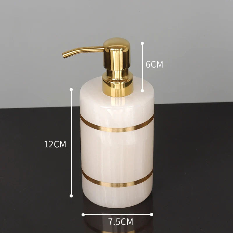 Afralia™ White Onyx Marble Bathroom Set