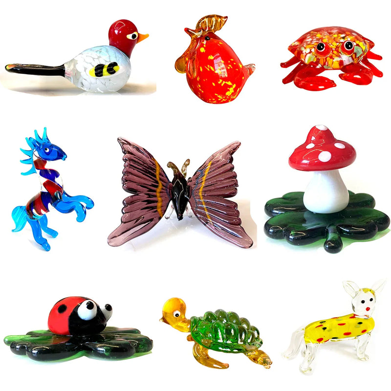 Afralia™ Glass Animal Figurines: Hand Blown Art Collectibles for Home Decor & Gifts
