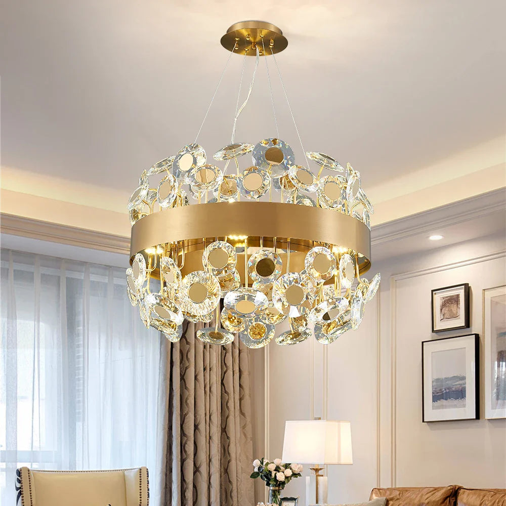 Afralia™ Crystal Pendant Chandelier for Kitchen Living Room Restaurant Island