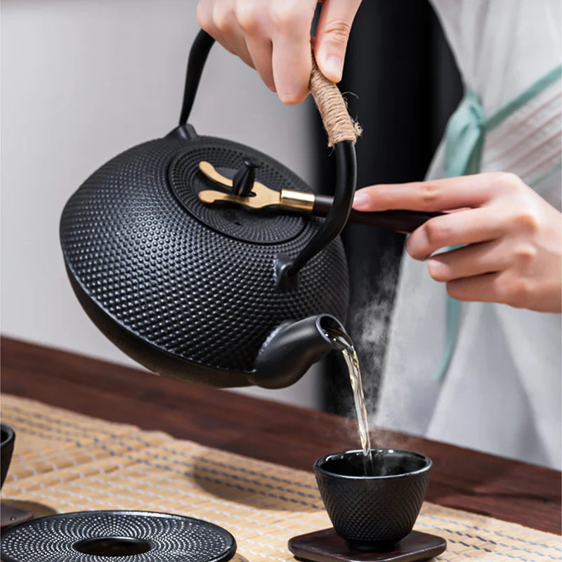 Afralia™ Cast Iron Tea Pot with Stainless Steel Infuser for Oolong, Kung Fu, Puer Tea