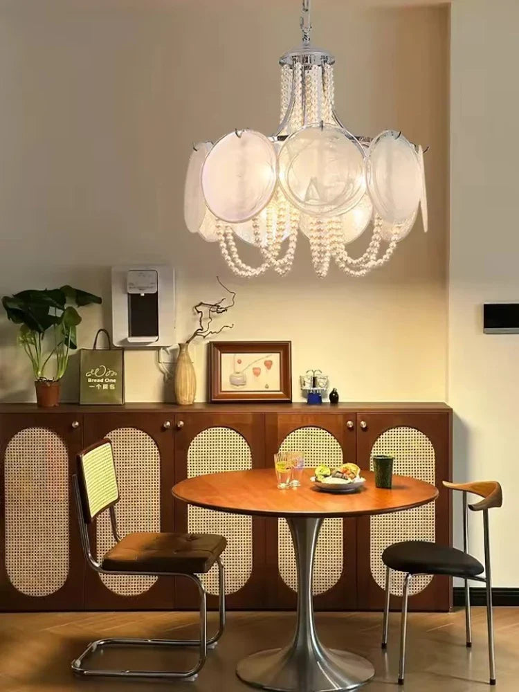 Afralia™ Pearl Chandelier: Modern Flower Shape Ceiling Light for Luxury Living & Dining Room Décor