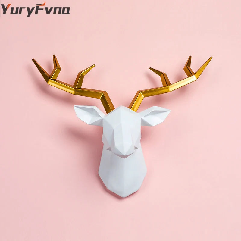 Afralia™ Resin Elk Head Wall Mount - Deer Head Animal Holder Trophy Hook Display