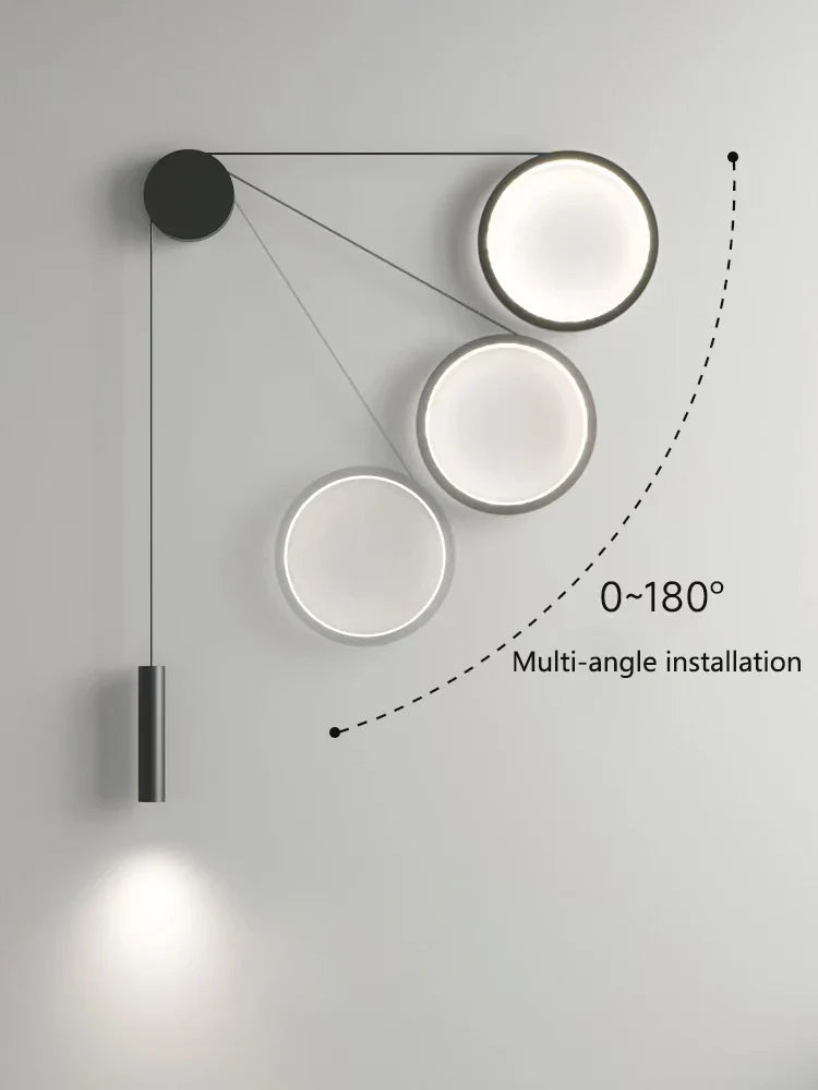 Afralia™ Nordic Circle LED Wall Light Modern Decor Sconce for Home Stair Aisle Lighting