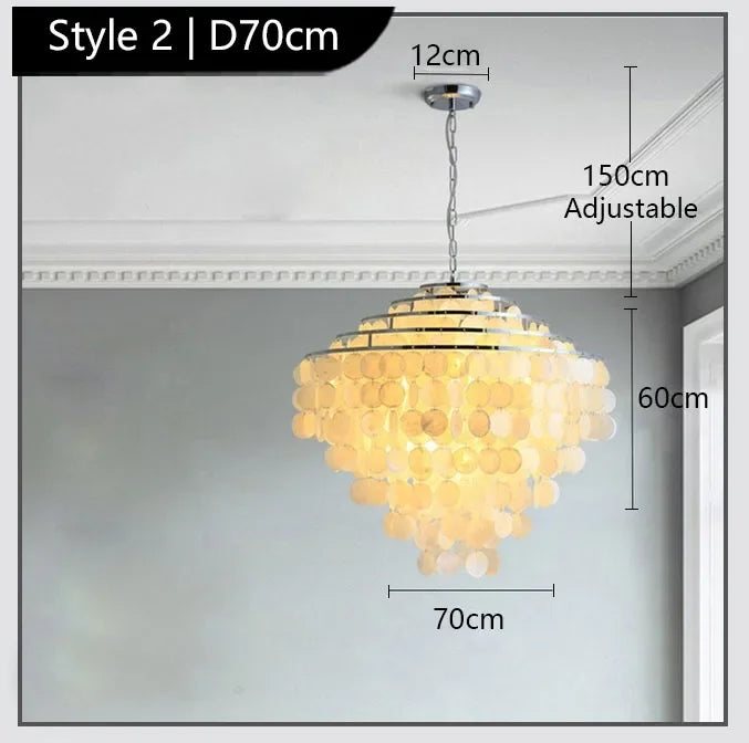 Afralia™ Modern White Acrylic Shell Pendant Light for Luxury Home Decor
