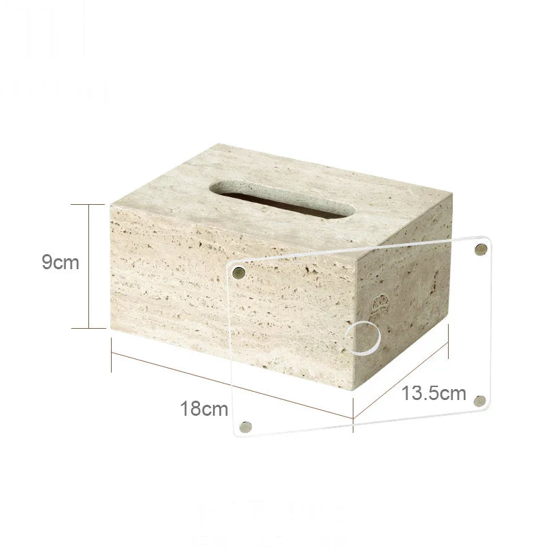 Afralia™ Beige Travertine Marble Bathroom Accessories Set - Soap Dispenser, Soap Dish, Reed Diffuser