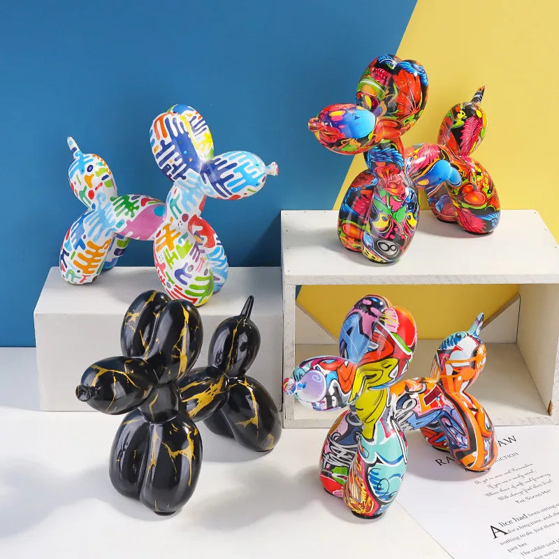 Afralia™ Balloon Dog Sculpture: Pop Art Decorative Figure for Home - Animal Statue