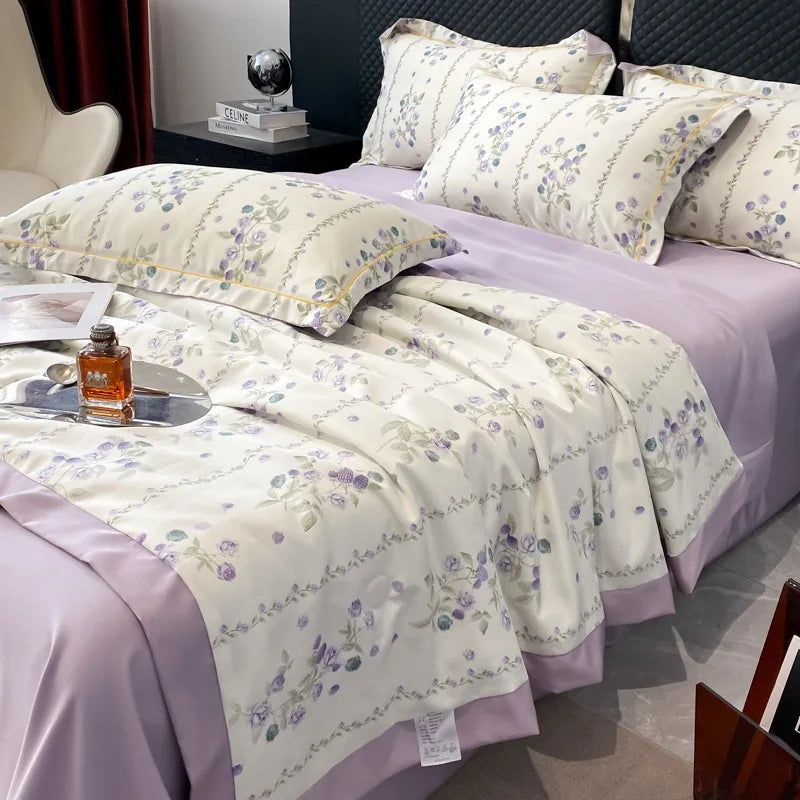 Afralia™ Luxury Floral Summer Quilt Comforter - Soft, Skin-Friendly & Machine Washable