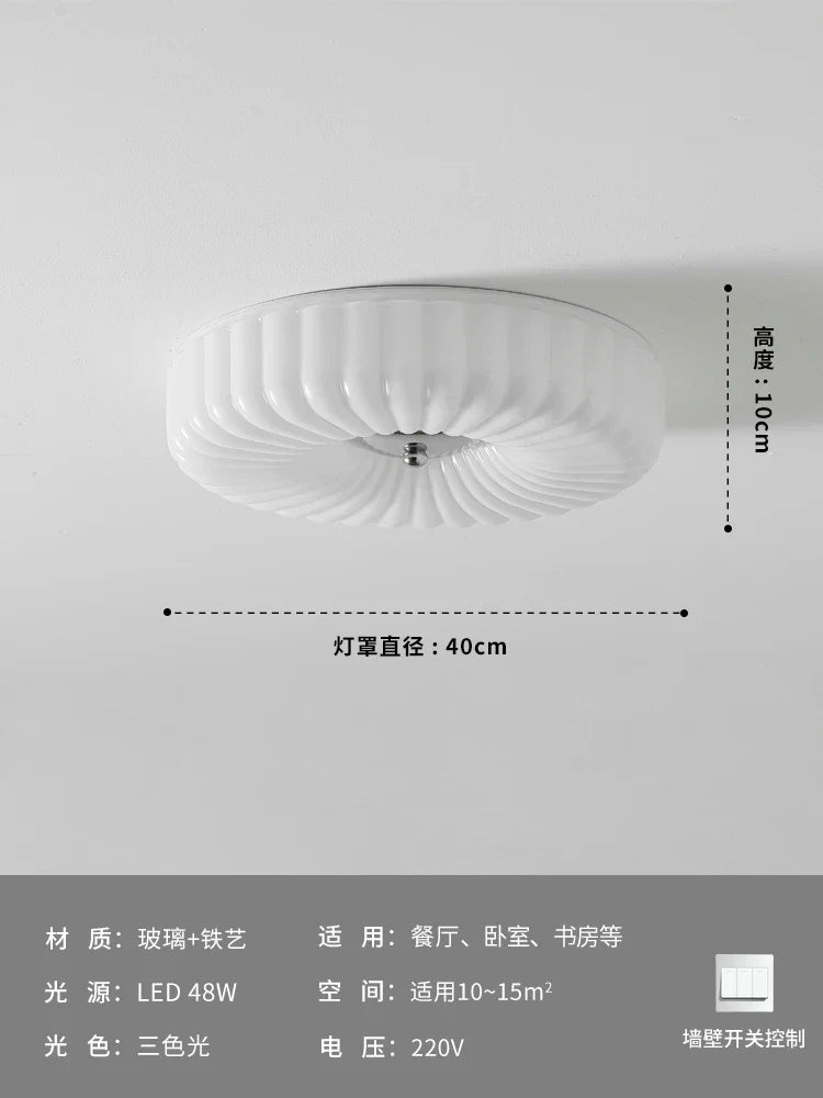 Afralia™ Cream Glass Wind Ceiling Light Vintage Design Medieval Hanging Lamp