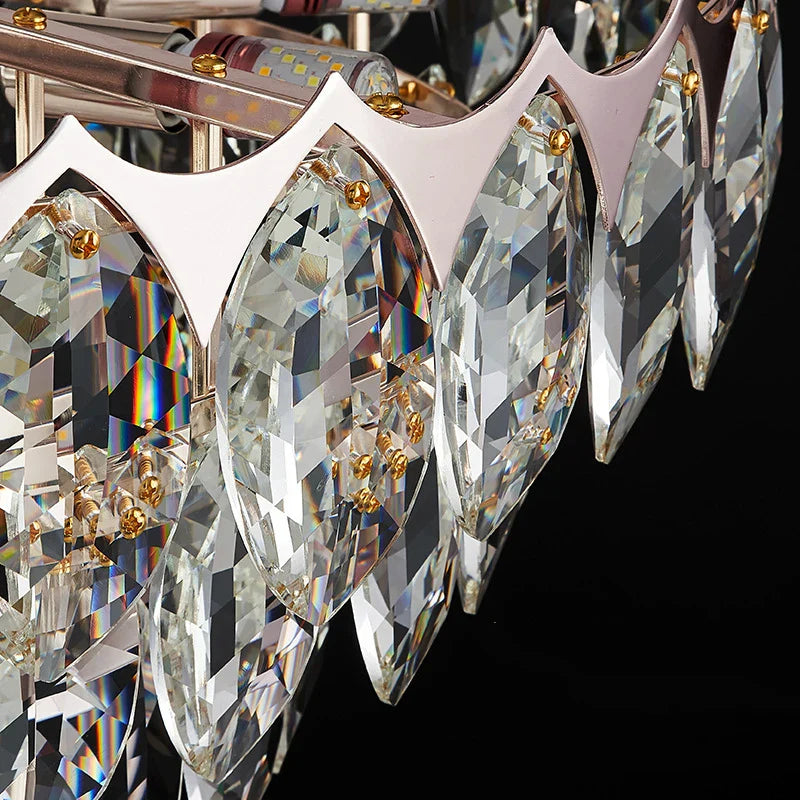 Afralia™ Nordic Crystal Chandelier Dimmable LED Pendant Lamp for Elegant Living Room Décor