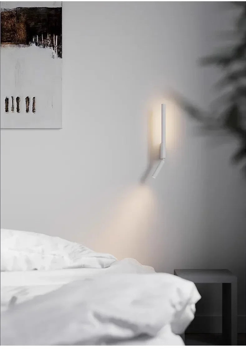 Afralia™ Modern LED Wall Light Black White Decor Bedside Sconce Lamp Spotlight