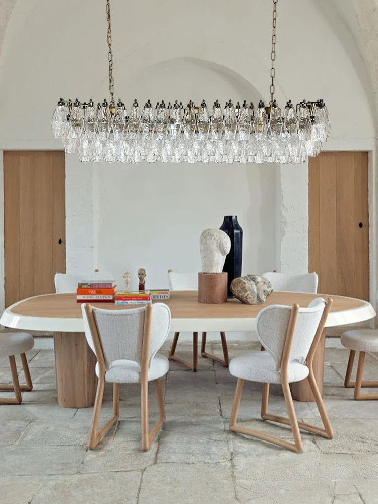 Afralia™ Gold Silver Black LED Chandelier Murano Glass Art Suspension Lamp