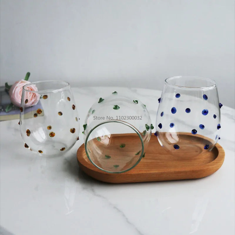 Afralia™ Glass Wave Dots Mug Set