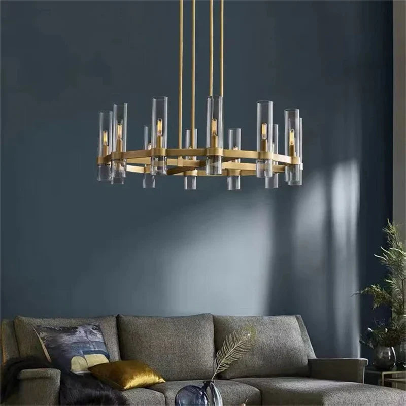 Afralia™ Glass Chandelier Pendant Lamp with E14 LED, Chrome Finish, Retro Design