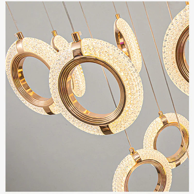 Afralia™ Modern Ring Chandelier for Living Room, Dining Room, Bedroom - Villa Attic Lighting