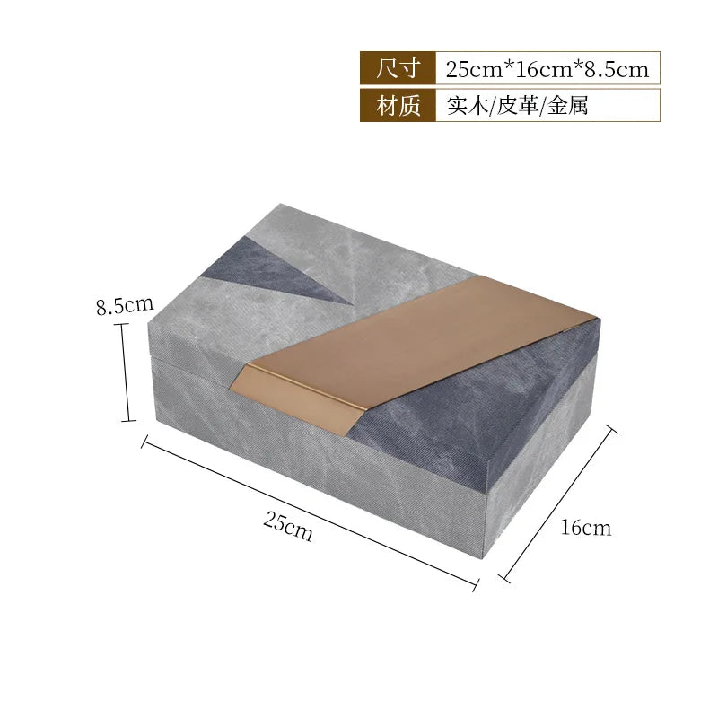 Afralia™ Grey Marble Pattern Leather Storage Box Jewelry Container Desktop Organizer