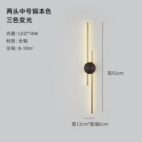 Afralia™ Postmodern Gold LED Wall Lamp Copper Sconce for Living Room