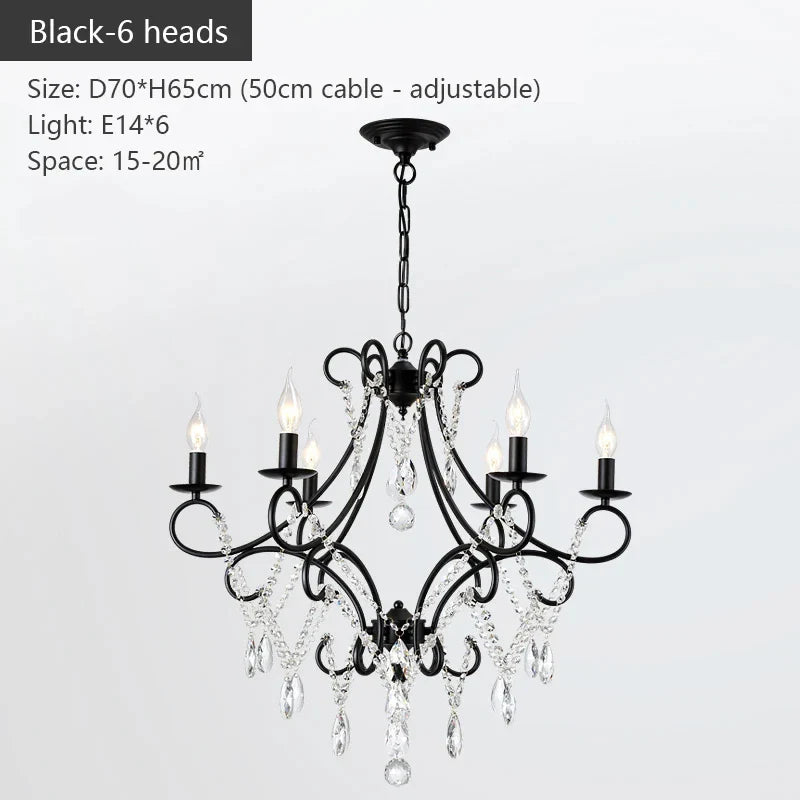Afralia™ Iron Crystal Chandelier: Modern Luxury Industrial Style for Home Living/Dining Room