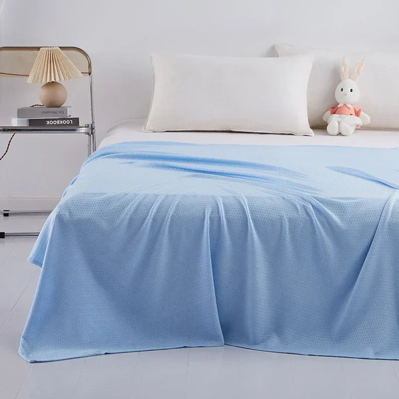 Afralia™ Bamboo Fiber Cooling Summer Blanket: Lightweight Diamond Quilt Duvet