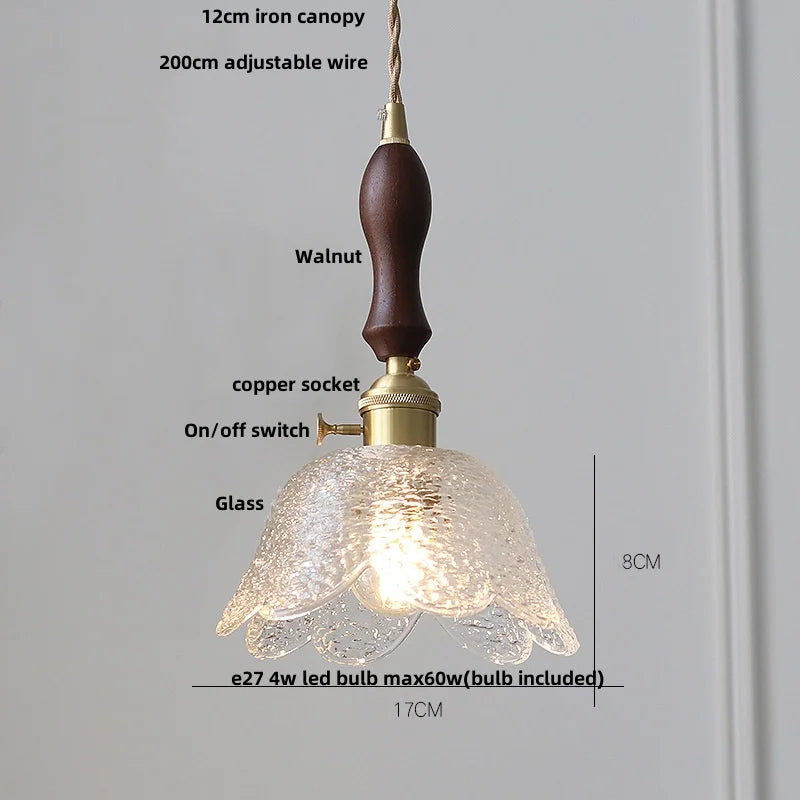 Afralia™ Clear Glass LED Pendant Bar Kitchen Nordic Copper Dining Room Suspension