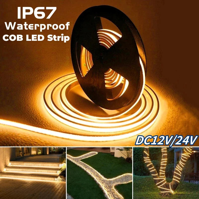 Afralia™ Waterproof COB LED Strip Light for Pool and Sauna - High Density Neon Ribbon