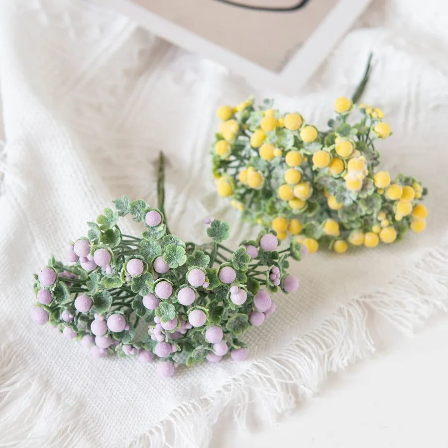 Artificial Plum Flowers Baby's Breath Garland Vase Home Wedding Decor by Afralia™