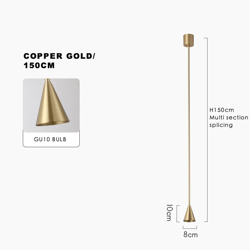 Afralia™ Minimalist Copper Pendant Lights Adjustable Gold Black Hanging Lamp