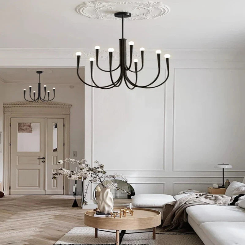 Afralia™ Nordic Luxe Chandelier Living Dining Room Ceiling Pendant Light Black/Gold Kitchen LED