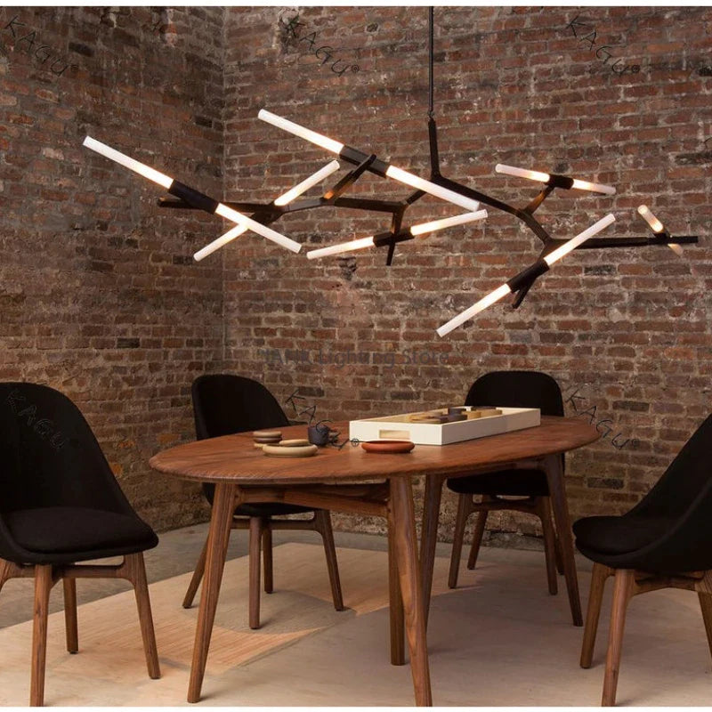 Afralia™ Minimalist LOFT Branch Chandelier LED Pendant Lamps for Ceiling